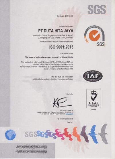 ISO 9001:2015 certificate